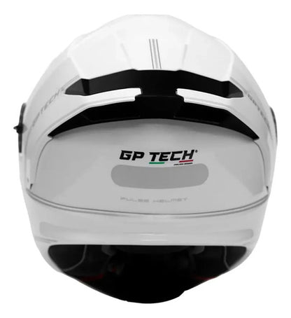 Capacete Escamoteável GP Tech A128 SV Pulse Solid com Óculos Solar Branco Brilhante Tamanho 60