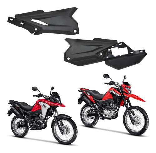 Par de Tampas Laterais Internas Paramotos Honda Bros 160 2015 em diante Xre 190 2025 em diante Preto