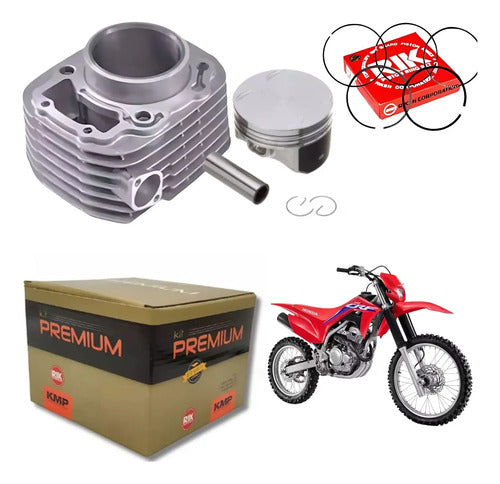 Kit Cilindro Pistão e Anéis KMP Premium Honda Cb 250f Twister 2016 a 2022 Crf 250f 2019 a 2023