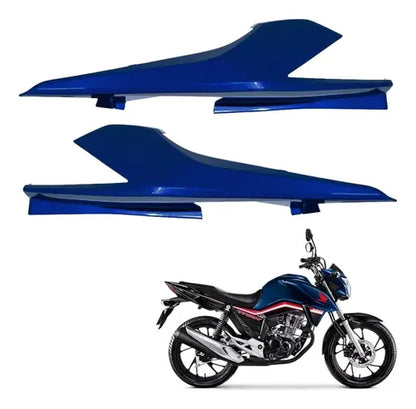 Par de Rabetas Laterais Paramotos Honda Cg 160 Titan 2016 a 2024 Azul Cruzeiro Metálico