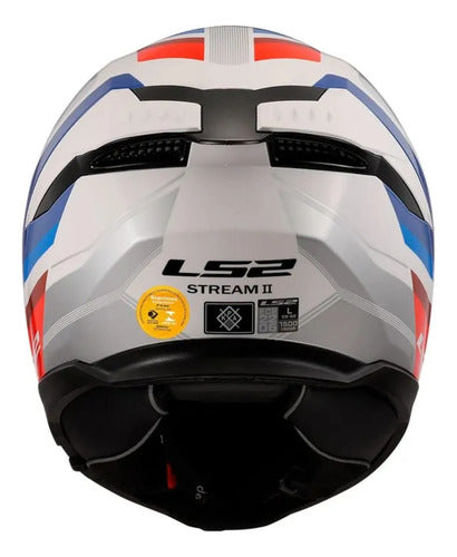 Capacete LS2 FF818 Storm III Sporty com Óculos Solar Interno Branco Azul Vermelho