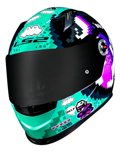 Capacete LS2 FF358 Bullet Preto Azul Brilhante
