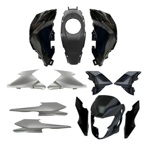Kit Carenagem Completo Paramotos Honda Cg 160 Titan 2025 em diante Preto Brilhante