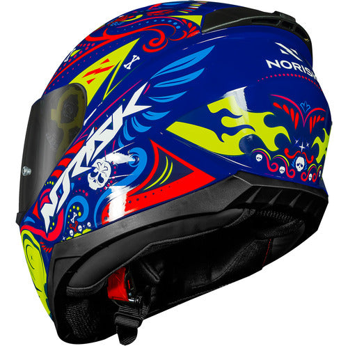 Capacete Norisk Razor Circus Azul Amarelo Brilhante Tamanho 62/XL