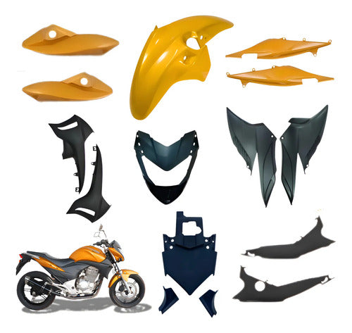 Kit Carenagem Completo Paramotos Honda Cb 300r 2009 a 2012 Amarelo