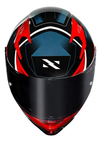 Capacete Norisk Flow Pulse com 2 Viseiras e Spoiler Azul Vermelho