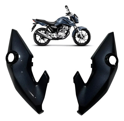 Par de Bananinhas Carenagens Laterais do Farol Paramotos Honda Cg 150 160 Fan Start Cinza Una