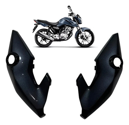 Par de Bananinhas Carenagens Laterais do Farol Paramotos Honda Cg 150 160 Fan Start Cinza Una