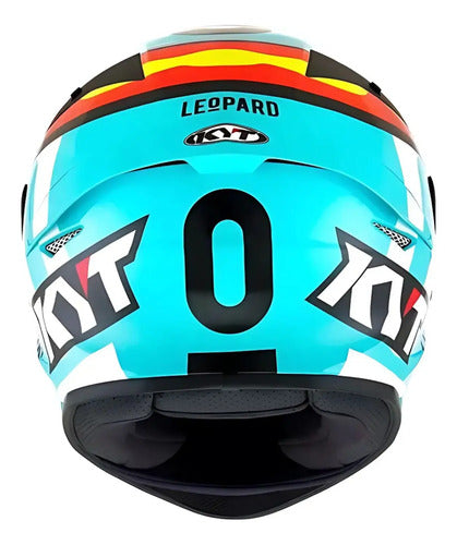 Capacete KYT TT-Course Jaume Masia Leopard Espanha Azul Brilhante