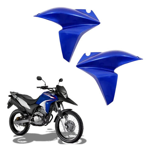 Par de Aletas Abas do Tanque Paramotos Honda Xre 300 2013 a 2015 Azul