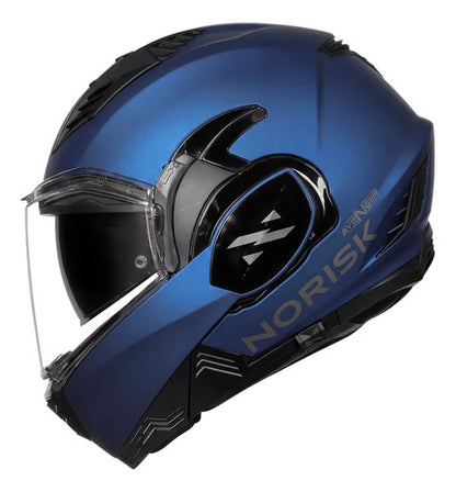 Capacete Escamoteável Norisk Avenger Solid com Óculos Solar Interno Azul Fosco Tamanho 58/M