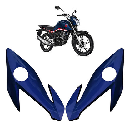 Par de Carenagens Laterais do Farol Paramotos Honda Cg 160 Titan Fan 2016 a 2021 Azul Twister