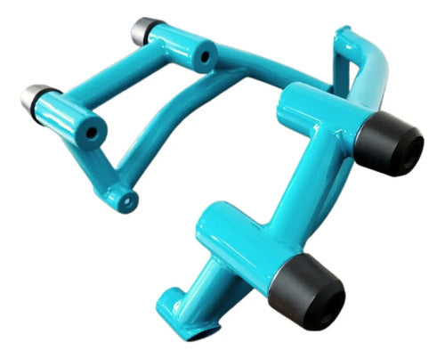 Protetor de Motor Stunt Race Cage Yamaha Mt-03 2016 a 2025 Azul Turquesa Metálico