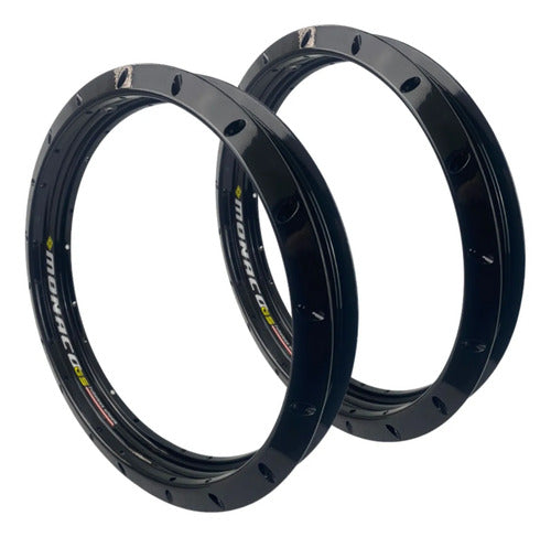 Par de Aros de Roda GS Monaco Yamaha Crosser 150 1.85x19 e 2.15x17 Preto Brilhante