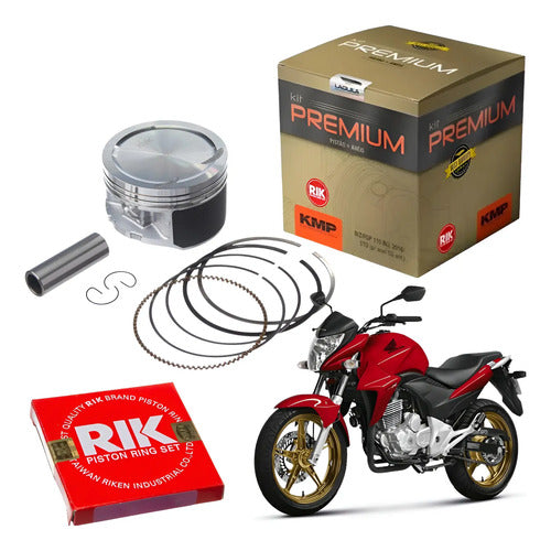Kit Pistão com Anéis KMP Premium Honda Xre 300 2009 a 2023 Cb 300r 2009 a 2015 1,00 mm