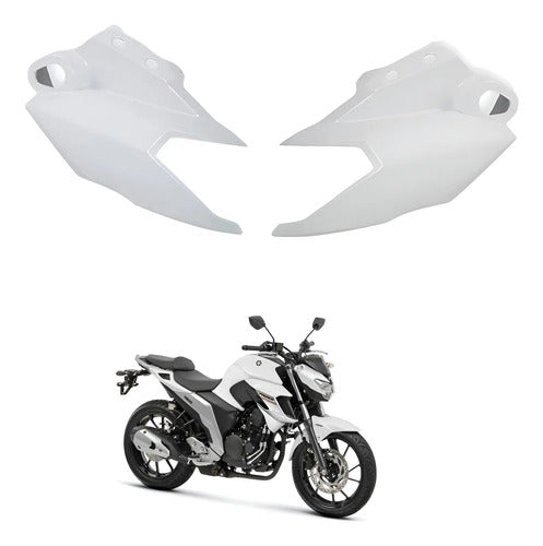 Bananinha Par de Carenagens Laterais do Farol Paramotos Yamaha Fazer Fz25 250 2018 a 2021 Branco