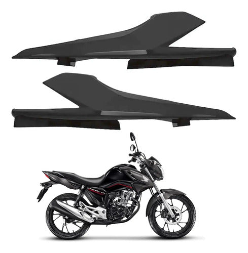 Par de Rabetas Laterais Paramotos Honda Cg 160 Titan 2016 a 2024 Cinza Fosco