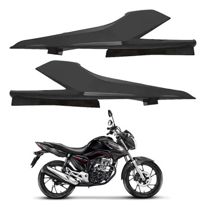 Par de Rabetas Laterais Paramotos Honda Cg 160 Titan 2016 a 2024 Cinza Fosco