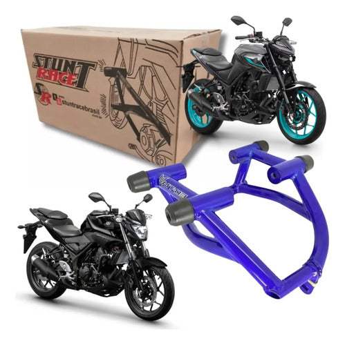Protetor de Motor Stunt Race Cage Yamaha Mt-03 2016 a 2025 Azul Metálico