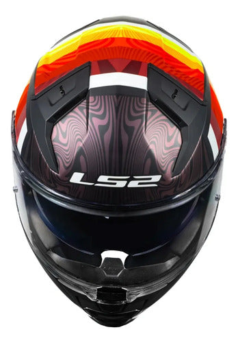Capacete LS2 FF811 Vector II Freedom com Óculos Solar Interno Preto Laranja Fosco