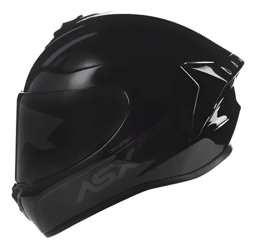 Capacete ASX Draken Solid Preto Brilhante