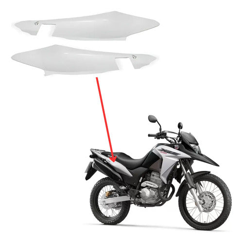 Par de Rabetas Laterais Paramotos Honda Xre 300 2016 a 2018 Branco Fosco