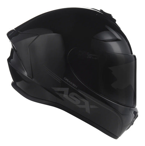Capacete ASX Draken Solid Preto Brilhante