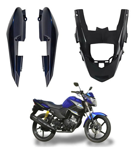 Rabeta Lateral Completa Paramotos Yamaha Fazer 150 2020 a 2021 Azul Metálico