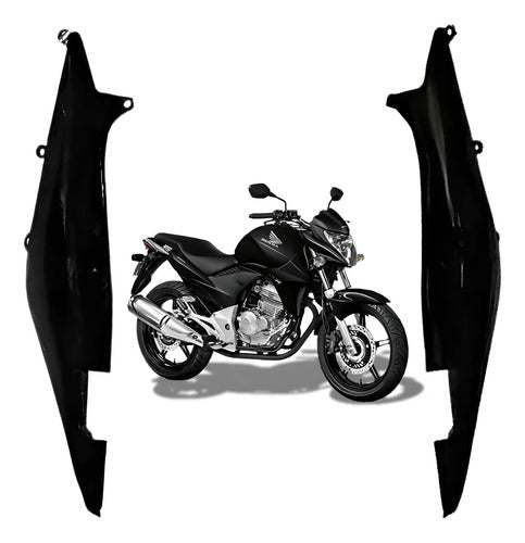 Par de Rabetas Laterais Paramotos Honda Cb 300r 2013 em diante Preto Fosco