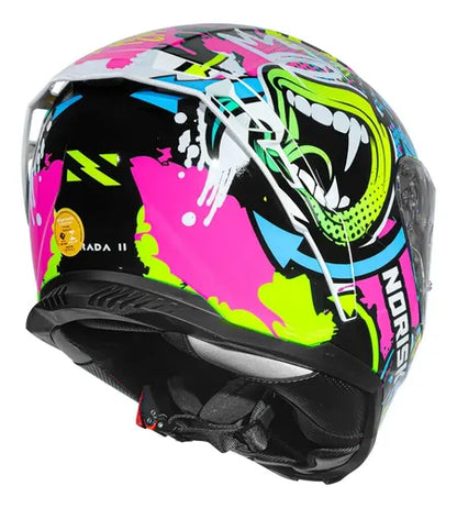 Capacete Norisk Strada II Wow com Óculos Solar Interno Preto Amarelo