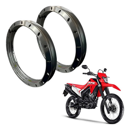 Par de Aros de Roda GS Monaco Honda Xre Sahara Tornado 300 1.85x21 e 2.15x18 Prata Cromado