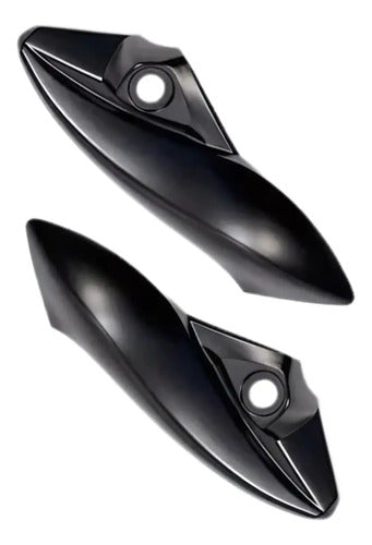Par de Bananinhas Carenagens Laterais do Farol Paramotos Honda Cb 300r 2009 em diante Preto Fosco