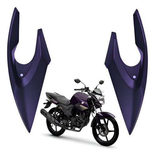Par de Carenagens Laterais do Farol Paramotos Yamaha Fazer 150 2024 Roxo Metálico