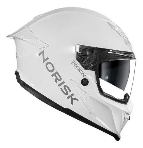 Capacete Norisk Rock Solid com Óculos Solar Interno e 2 Viseiras Branco Brilhante