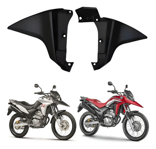 Par de Aletas Abas do Tanque Inferiores Paramotos Honda Xre 300 2013 a 2015 Preto Fosco