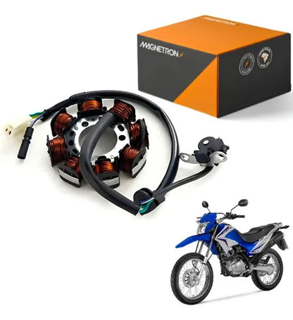 Magneto Estator com Bobina de Pulso Magnetron Honda Bros 150 2006 a 2008