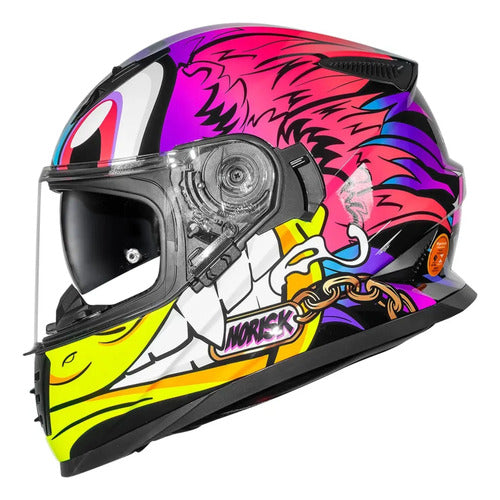 Capacete Norisk FF302 Soul II Loko com Óculos Solar Interno Rosa