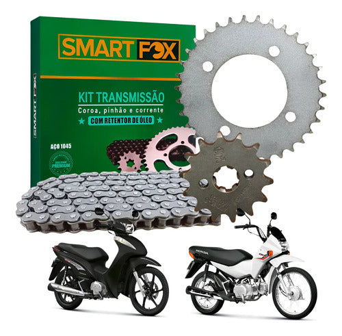 Kit Relação Smartfox com Retentor Honda Pop 100 Biz 125 428OH 106L 34/14T