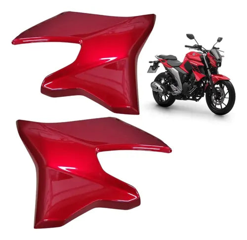 Par de Abas do Tanque Inferiores Paramotos Yamaha Fazer Fz25 250 2018 a 2024 Vermelho