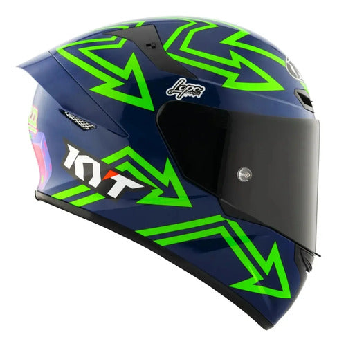 Capacete KYT TT-Course Manzi 23 Preto Verde Brilhante