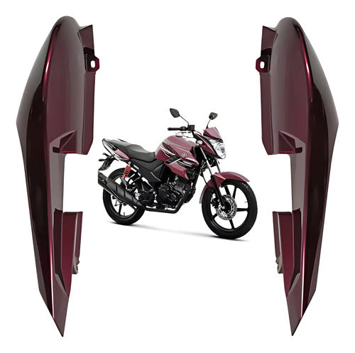Par de Rabetas Laterais Paramotos Yamaha Fazer 150 2016 a 2018 Vinho