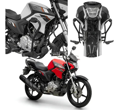 Protetor de Motor com Pedaleira Scam Yamaha Factor Dx 150 2025 em diante Preto Fosco