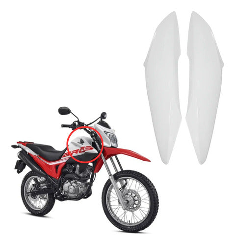 Par de Aletas Abas do Tanque Paramotos Honda Bros 160 2015 a 2021 Branco