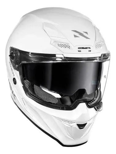 Capacete Norisk Rock Solid com Óculos Solar Interno e 2 Viseiras Branco Brilhante