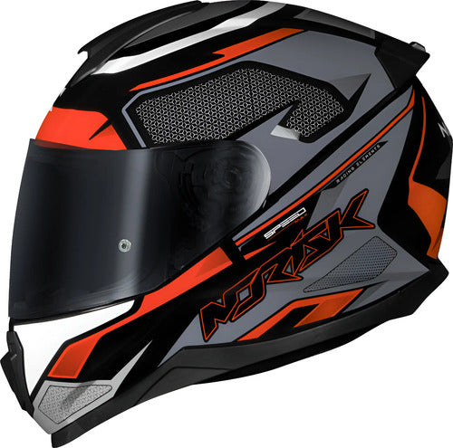 Capacete Norisk Razor Speedmax Preto Cinza Laranja Brilhante