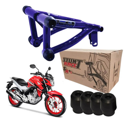 Protetor de Motor Stunt Race Cage Honda Cb 250f Twister 2016 em diante Azul Metálico