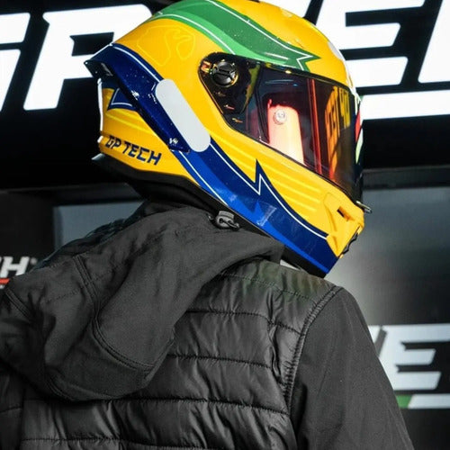 Capacete GP Tech Pilot Grand Prix Brasil Amarelo Brilhante