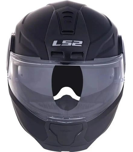 Capacete Escamoteável LS2 FF902 Scope Solid com Óculos Solar Interno Preto Fosco