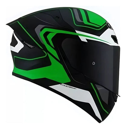 Capacete KYT TT-Course Overtech Preto Verde Brilhante Tamanho 62/XL