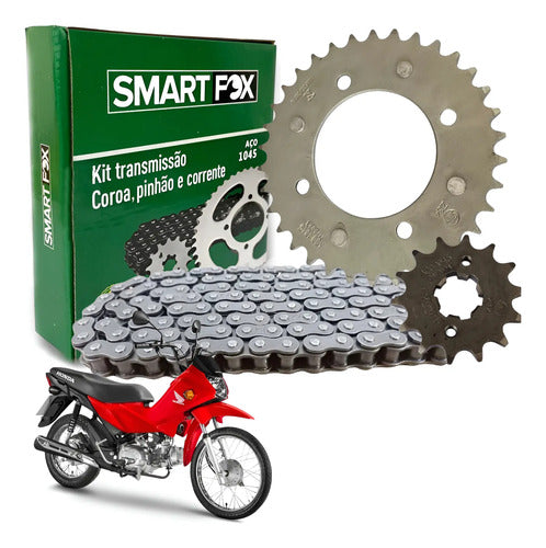 Kit Relação Smartfox sem Retentor Honda Pop 110i 2016 a 2024 428H 104L 34/14T